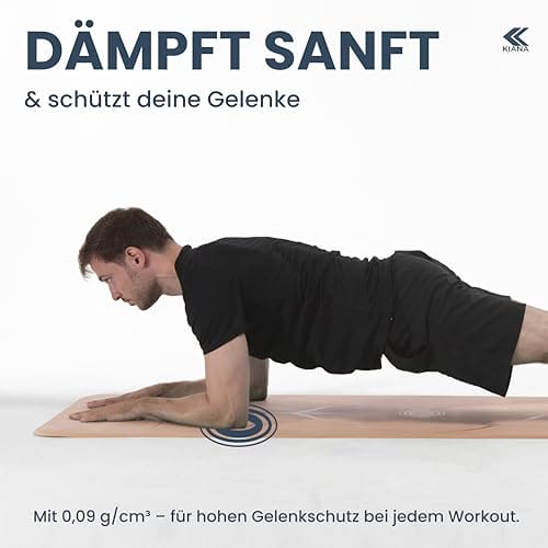 KIANA SPORTS® Yoga Matte aus Deutscher Entwicklung – Rutschfeste & gelenkschonende Yogamatte – 2 Komfort-Dicken (1,0 & 1,5 cm) – Weiche Sportmatte & Gymnastikmatte – Für Yoga, Pilates & Krafttraining – Bild 5