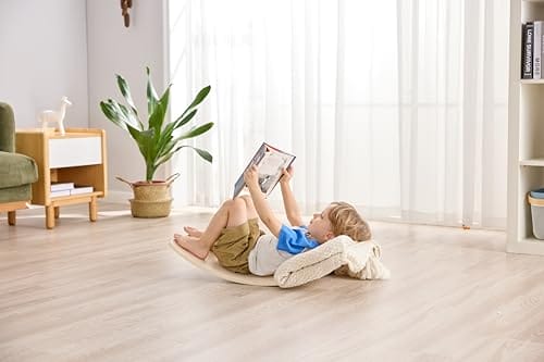 Hape 2-in-1 Schaukelpferd, Schaukelpferd und Balanceboard, Rutsch- und Schwungspielzeug, ergonomischer Sitz & Anti-Rutsch Griff, ab 12 Monaten – Bild 8