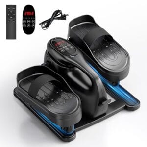 MOMODA Mini Elektrischer Crosstrainer, Untertisch Ellipsentrainer für Zuhause,Display, 12 Geschwindigkeiten, Leise & Tragbar Pedaltrainer für Senioren und Erwachsene