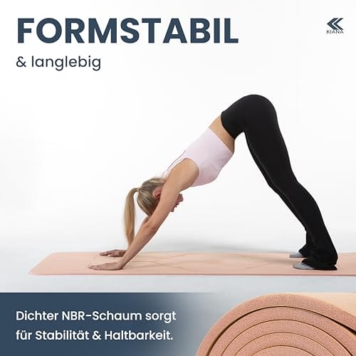 KIANA SPORTS® Yoga Matte aus Deutscher Entwicklung – Rutschfeste & gelenkschonende Yogamatte – 2 Komfort-Dicken (1,0 & 1,5 cm) – Weiche Sportmatte & Gymnastikmatte – Für Yoga, Pilates & Krafttraining – Bild 4