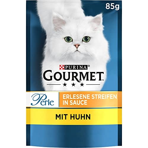 Gourmet Perle Erlesene Streifen Katzenfutter nass, mit Huhn, 26er Pack (26 x 85g) – Bild 3
