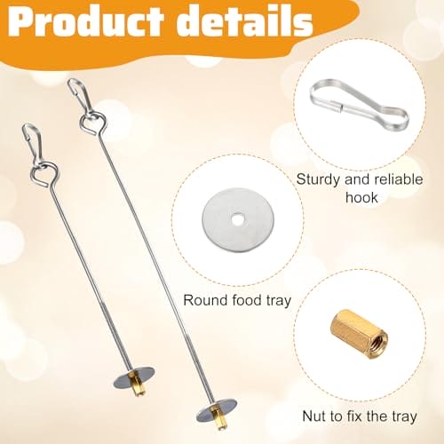 Nogeqi 2 Stück Nymphensittich Futter Hängen, Edelstahl Vogelfutter Wellensittich Käfig Futterspender, Hängende Wellensittiche Futter Halter, Vogel Spielzeug Für Papageien Gemüse Futtersuche (Silber) – Bild 5