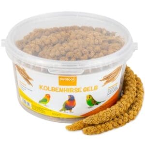 petifool Kolbenhirse gelb 500g – Einzelfuttermittel für alle Ziervögel – Vogelfutter – 100% Natur