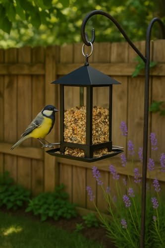 Vogelfutterspender – Kimi Schwarz – 22 cm – Für Körner – Metall & Plexiglas – Verteilblock – Flamingo – Bild 3