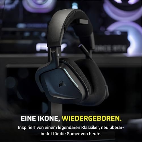 Corsair Void v2 Drahtloses Gaming-Headset mit Bluetooth für PC, PS5, PS4, Switch & Mobile – Dolby Atmos, 70 Stunden Akkulaufzeit, Duale Wireless, Schnelles Aufladen – Kohlenstoff – Bild 3