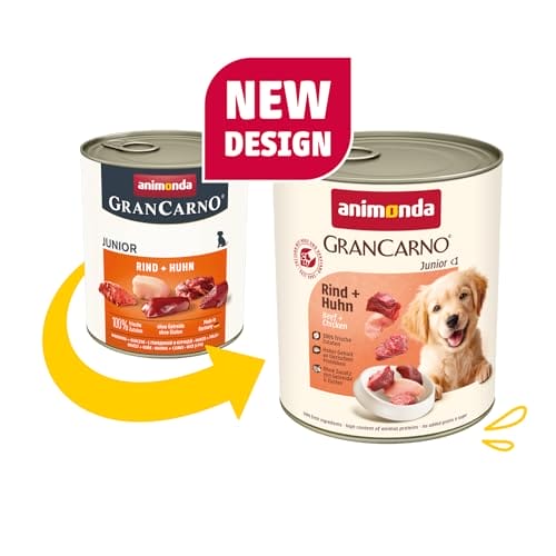 animonda GranCarno Junior Rind + Huhn (6 x 800 g), Welpenfutter für Junge Hunde, Nassfutter für Hunde mit 100% frischen, fleischlichen Zutaten, Junior Hundefutter ohne Getreide – Bild 3