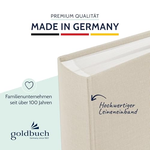 goldbuch 27 723 Bella Vista Fotoalbum mit Bildausschnitt Sandgrau, Erinnerungsalbum im Format 30 x 31 cm, Foto Album 60 weiße Seiten mit Pergamin-Trennblättern, Fotobuch mit Leineneinband, Grau – Bild 4
