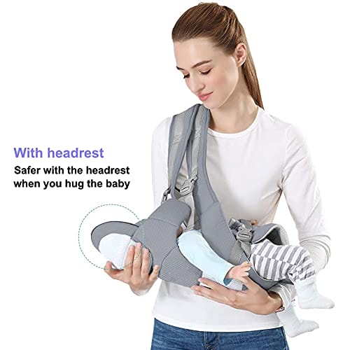 Azeekoom Babytrage Ergonomischemit Hüftsitz, Baumwolle Kindertrage Dorsal und Ventral, Leicht Atmungsaktive, Verstellbare Kopfstütze für Babys und Kinder von 0 bis 48 Monat (3,5 bis 25 kg) – Bild 4