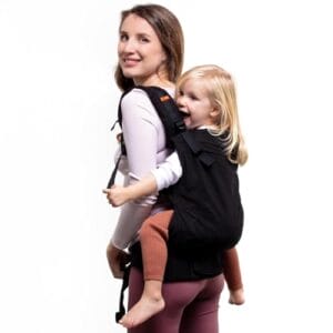 Beco Toddler Babytrage & Kindertrage (9-27 kg) – 100% Baumwoll Trage Kleinkind, Leicht & Atmungsaktiv, Hüftfreundlich mit 2 Tragepositionen: Bauchtrage & Rückentrage (Schwarz)