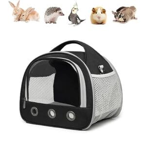 SOONHUA Tragetasche für kleine Tiere, tragbare Meerschweinchen-Tragetasche mit transparentem Fenster und atmungsaktivem Netzgewebe für Vögel, Ratten, Meerschweinchen, Eichhörnchen