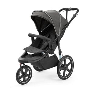 Ickle Bubba Venus Jogger Pro 3-Rad-Kinderwagen, Geländegängig, Luftreifen, UPF50+ Haube, 0-22 kg (Anthrazitgrau)