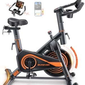 Hometrainer Fahrrad, Heimtrainer Fahrrad mit App, Ultraleise, Ergonomisches Design, 100 Widerstandsstufen, Herzfrequenzmesser, Flaschenhalter und Hantelablage, 160 KG Belastbarkeit