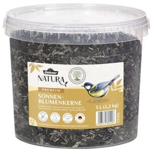 Dehner Natura Premium Wildvogelfutter, Sonnenblumenkerne, Ganzjahresfutter proteinreich / energiereich, hochwertiges Vogelfutter für Wildvögel, 2.2 kg