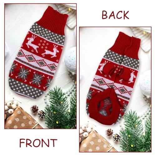 XIMEY Katzenpullover, Katzen Weihnachtskostüm, Pullover für Katzen, Hunde Kleine Weihnachtspullover, Weihnachtsoutfit Katze, Christmas Sweater Cat, Weihnachts Katze Kleidung (A, M) – Bild 3
