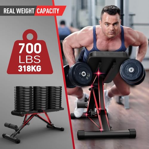 JOROTO Verstellbare Hantelbank Klappbare Bauch Folding Flach Einstellbar Trainingsbank mit 318 kg Belastung für Zuhause, Bankdrücken Bank mit Ein-Knopf-Faltdesign (Modell:MD35) – Bild 3