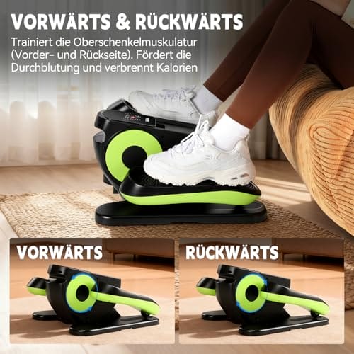 Untertisch Ellipsentrainer für Zuhause, 2 in 1 Elektrischer Crosstrainer mit 16 Geschwindigkeiten & 3 Automatikmodi, Pedaltrainer für Senioren mit Fernbedienung, Leise & Tragbar Beintrainer – Bild 3