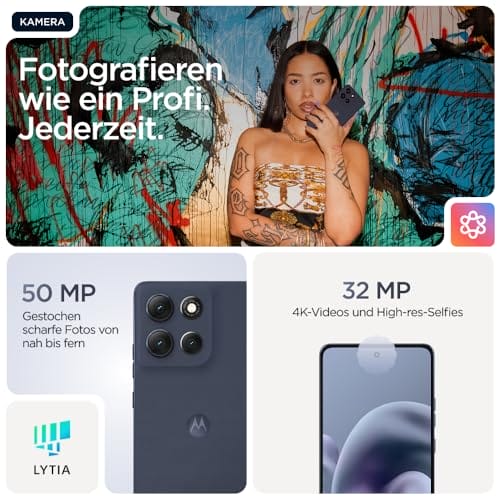 Motorola Moto g86 5G Smartphone (6,67“-Super-HD-Display, 50-MP-Kamera mit Moto-AI, 8/256 GB, 5100 mAh, Android 15) Pantone Spellbound, inkl. Schutzcover – Bild 5