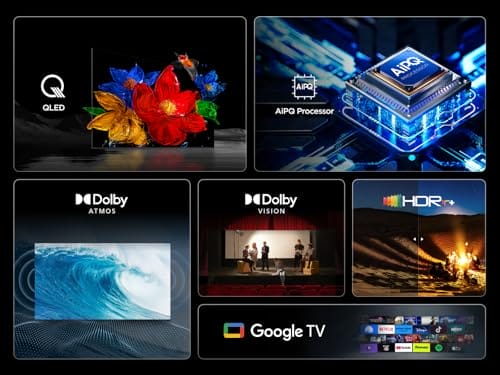 TCL 55T69C 55 Zoll QLED, Direct LED TV, 4K HDR TV, Smart Google TV (Dolby Vision & Atmos, Motion Clarity, Kompatibel mit Google Assistant & Alexa) – Bild 6