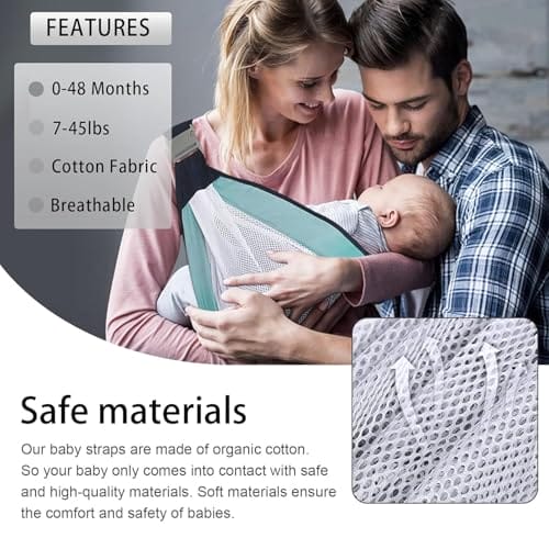 Babytrage Seitlich, Kindertrage, Tragetuch Baby Neugeboren, Toddler Carrier, Babytragetücher für Babys von 0 bis 48 Monaten, Kleinkinder bis 20kg, Hochwertige Materialien,Ergonomisches Design – Bild 7