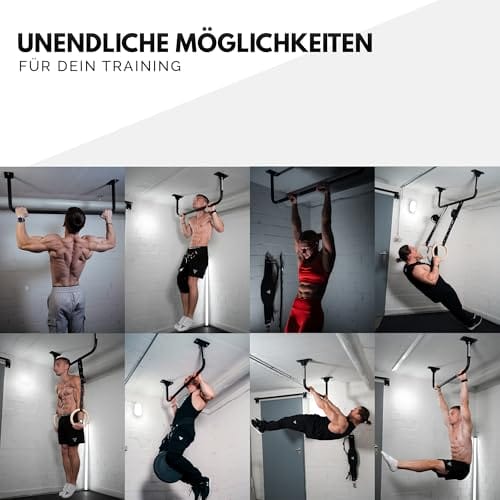 GORNATION Klimmzugstange für Wand oder Decke, Pull-Up Bar zur Wandmontage oder Zimmerdecke, Klimmzugstange pulverbeschichtetes Metall, für Calisthenics, Fitness und Training zu Hause im Home Workout – Bild 4