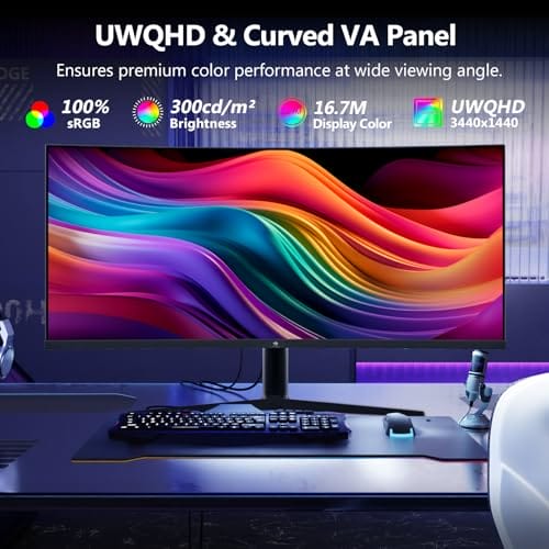 Z-Edge 34 Zoll Ultrawide Curved Gaming Monitor 165Hz (DP) 100Hz (HDMI) 1ms MPRT, 21:9 WQHD 3440x1440 R1500 Curved VA Panel, Höhenverstellbar, FreeSync, HDMI, DisplayPort, Pip & PBP, Schwarz – Bild 6