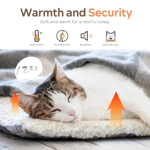 MAIYADUO Weiches Katzenbett Waschbar 42x38 cm Plüsch Haustierbett für Kleine Hunde und Katzen - 2 in 1 Katzenkissen Katzendecke Katzensofa Nest Bett, Entfaltete Größe 61x51 cm – Bild 5