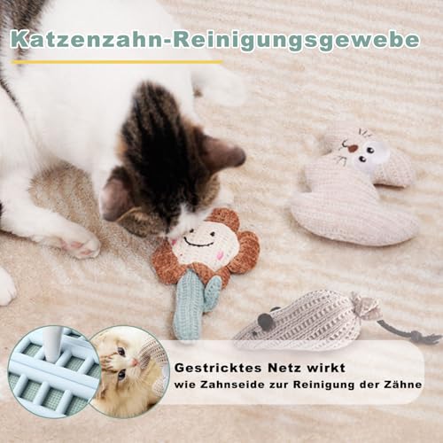 CUUOOT 7-in-1 Interaktives Katzenspielzeug Selbstbeschäftigung Katzenangel mit waschbarem Saugnapf, Hängendes Katzenspielzeug, Katzenminze Stick und Katze Beißseil Kauspielzeug Feder – Bild 6