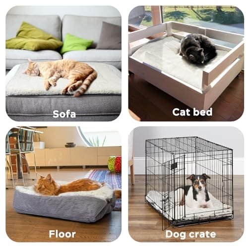 MAIYADUO Weiches Katzenbett Waschbar 42x38 cm Plüsch Haustierbett für Kleine Hunde und Katzen - 2 in 1 Katzenkissen Katzendecke Katzensofa Nest Bett, Entfaltete Größe 61x51 cm – Bild 6