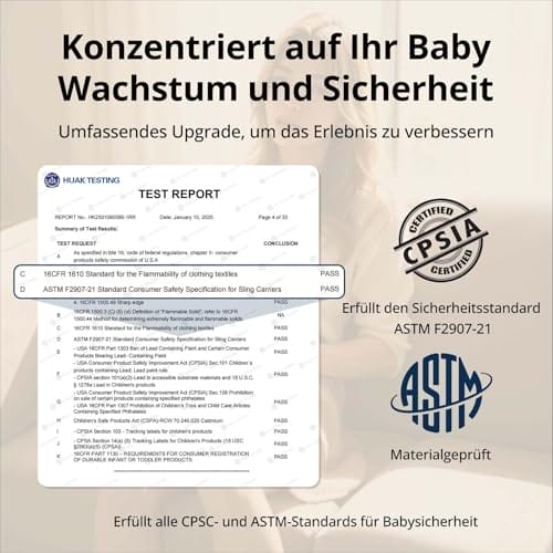 JOYNCLEON Tragetuch Baby & Seitentrage - Ergonomische Hüfttrage für Baby & Kleinkind mit Hüftsitz, ASTM Zertifiziert, Leicht & Atmungsaktiv,0-36 Monate (Schwarz) – Bild 5