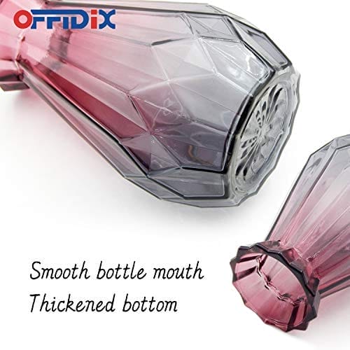 OFFIDIX Glasvase mit Farbverlauf, Mehrfarbig mit geometrischem facettiertem Design, Blumenvase für Hochzeiten, Veranstaltungen, Dekorationen, Arrangements, Blumen, Büro oder Heimdekoration – Bild 5