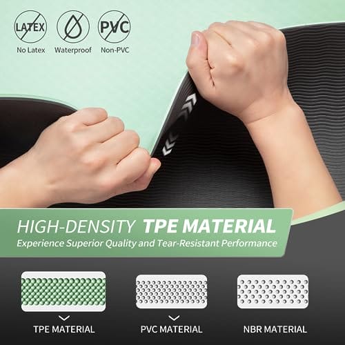 CAMBIVO Yoga Matte 183cm x 61cm, 8mm Dicke Pilates Matte Gymnastikmatte Rutschfest & Gepolstert,Yogamatte mit Tragegurt, Sportmatte Fitnessmatte Zuhause Workout – Bild 4