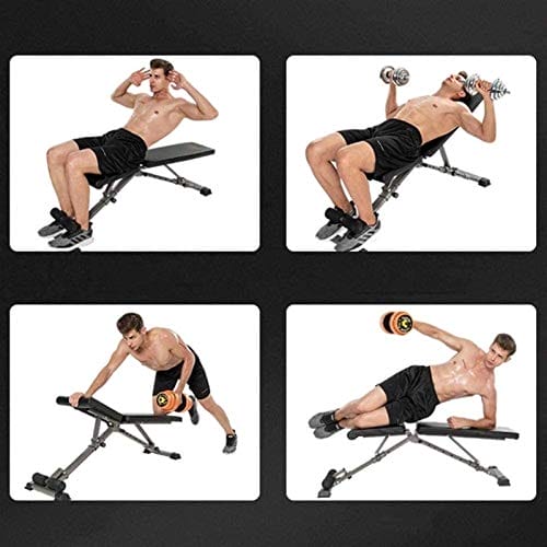 SMSOM Verstellbare Hantelbank for Home Gym, faltbar Workout Bench Press, Indoor Multi-Purpose Exercise Neigung Decline-Bank (Farbe: Schwarz) – Bild 4