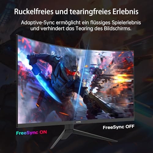 KTC Gaming Monitor 32 Zoll FHD Curved Monitor, 240Hz, 1ms, 1920x1080, Freesync & G-sync, HVA 1500R PC Bildschirm, 125% sRGB, Blaulicht Reduktion, VESA, DP1.4/HDMI 2.0 240Hz, USB2.0, H32S17F – Bild 4