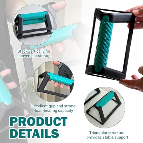 2 Stück Push Up Bars, LiegestüTzgriffe Rutschfest Handstand Griffe mit Rutschfester Basis Calisthenics Equipment Liegestützständer für Home Outdoor Workouts – Bild 4