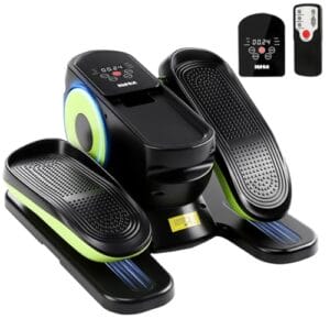 Untertisch Ellipsentrainer für Zuhause, 2 in 1 Elektrischer Crosstrainer mit 16 Geschwindigkeiten & 3 Automatikmodi, Pedaltrainer für Senioren mit Fernbedienung, Leise & Tragbar Beintrainer