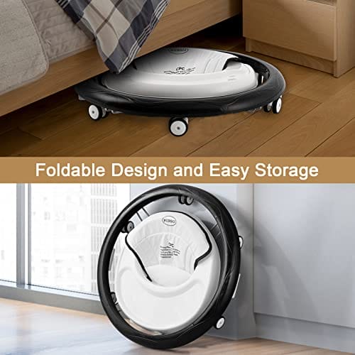 LANGYI Faltbarer Lauflernschuh für Baby - Geeignet für 66-80 cm Hohe Rollen, Lauflernhilfe für Jungen und Mädchen, Geräuscharm, Anti-Rollover, Faltbarer Stuhl (Weiß) – Bild 4