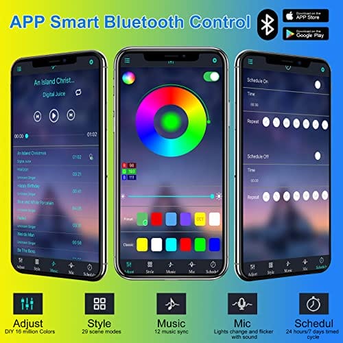 VARMHUS LED Aquarium Beleuchtung,Aquarium Licht mit APP Steuerung Fernbedienung,Aquarium LED Lampe RGB Farbwechsel zum Beleuchten von Aquarienpflanzen DIY Vollspektralfarbe Zeitkontrolle 28cm – Bild 4