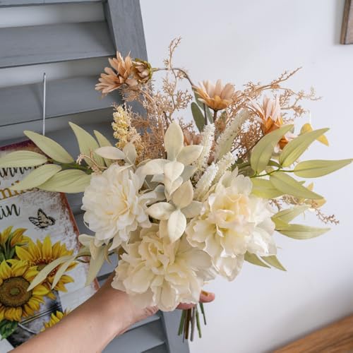YELIKIT Kunstblumen Künstliche Pflanzen Blumen Dekoration Hortensien SeideBlumen Arrangements für Zuhause Blumenstrauß Hochzeit Garten Küche Festival Dekor – Bild 4