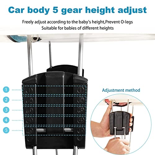 LANGYI Faltbarer Lauflernschuh für Baby - Geeignet für 66-80 cm Hohe Rollen, Lauflernhilfe für Jungen und Mädchen, Geräuscharm, Anti-Rollover, Faltbarer Stuhl (Weiß) – Bild 3