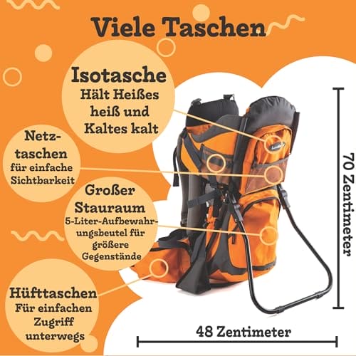 Luvdbaby Kraxe Kindertrage bis 18 Kg - Ergonomisch Kindertragerucksack für Kinder - Premium Toddler Carrier - Baby Tragerucksack - Babytrage Rückentrage Kleinkind - Rucksack mit Kindersitz – Bild 4