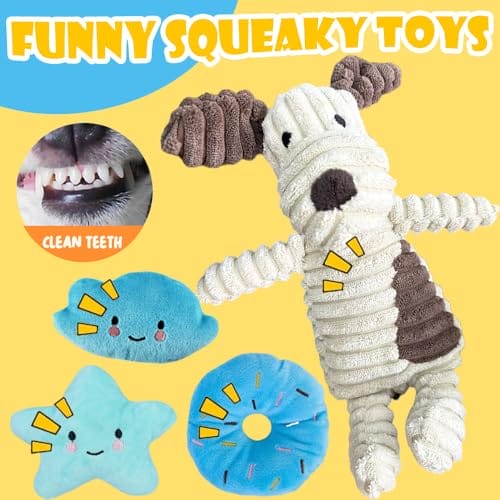 Speedy Panther 10 Stück Welpen Spielzeug Set - Plüsch Hundespielzeug mit Quietscher, Kauspielzeug & Ball für Kleine Hunde - Zahnpflege Welpenspielzeug & Zubehör für Junghunde – Bild 4