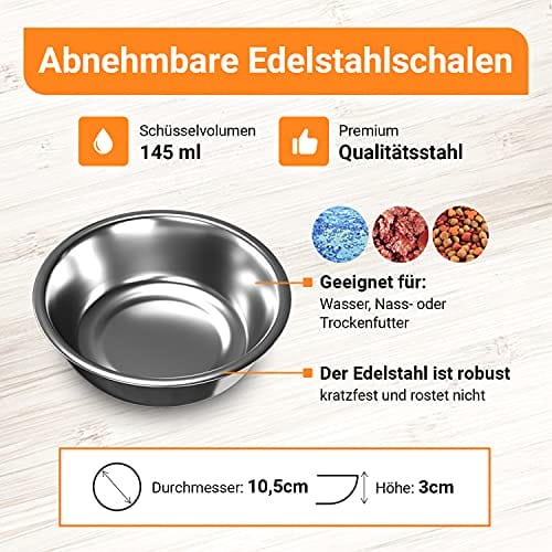 Katzen- und Hundenäpfe mit Silikon-Napfunterlage - Edelstahl Schüssel 2 x 145ml rutschfeste Silikon Fressnapf Unterlage Katzennapf Hundenapf Rosa Katzen- und Welpen Zubehör – Bild 6