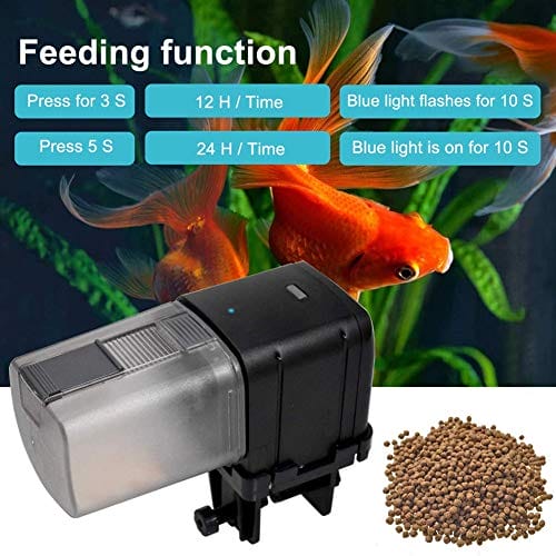 FischFutterautomat Automatischer, Fischfutterspender, 12h / 24h Aquarium Tank Timer Feeder, Aquarium Fütterungsvorrichtung, Kontrollierbare Fischfütterer, Ferienwochenend Fischfutter – Bild 6