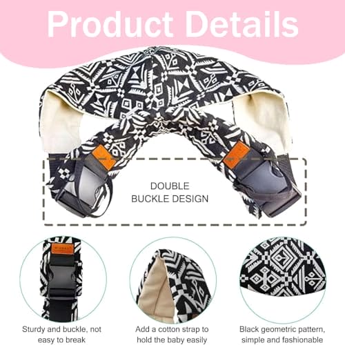 Baby Carrier Side, Babytrage Seitlich Baby, Neugeborene Bis Kleinkinder, Verstellbare Ergonomisch Toddler Carrier, Doppeltes Schnallen-Design, Kann Vor Und Nachher Eingestellt Werden, Schwarz – Bild 5