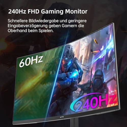 KTC Gaming Monitor 32 Zoll FHD Curved Monitor, 240Hz, 1ms, 1920x1080, Freesync & G-sync, HVA 1500R PC Bildschirm, 125% sRGB, Blaulicht Reduktion, VESA, DP1.4/HDMI 2.0 240Hz, USB2.0, H32S17F – Bild 3