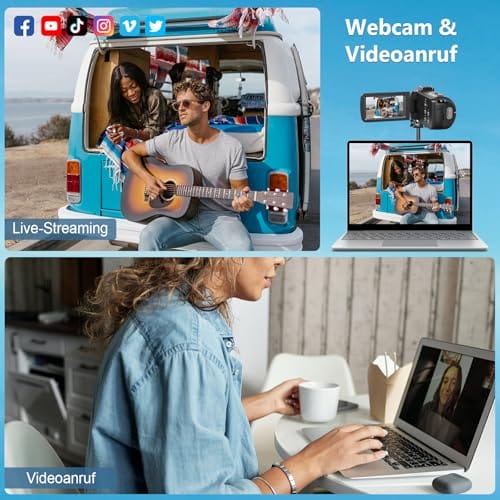 Videokamera 4K 80MP Camcorder für YouTube,30FPS Webcam IR Nachtsicht Vlogging Kamera,18X Digitalzoom 3,0 270°IPS Bildschirm Video Camera mit SD Karte, 2 Batterien, Fernbedienung, und Handstabilisator – Bild 6