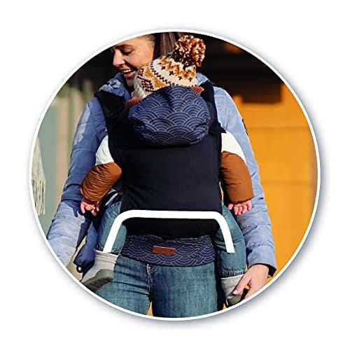 MoMi COLLET Babytrage für Kinder im Alter 3-48 Monate (4-20 kg Körpergewicht), 2 Tragepositionen mit 6 Einstellpunkten, mit Kapuze und einer Köpfchenstütze für das Baby – Bild 4