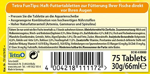 Tetra FunTips Tablets - an der Aquarium-Scheibe haftende Futtertabletten, optimal zum Beobachten der Fische geeignetes Fischfutter, 75 Tabletten – Bild 6
