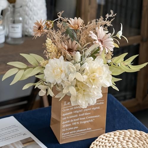 YELIKIT Kunstblumen Künstliche Pflanzen Blumen Dekoration Hortensien SeideBlumen Arrangements für Zuhause Blumenstrauß Hochzeit Garten Küche Festival Dekor – Bild 6