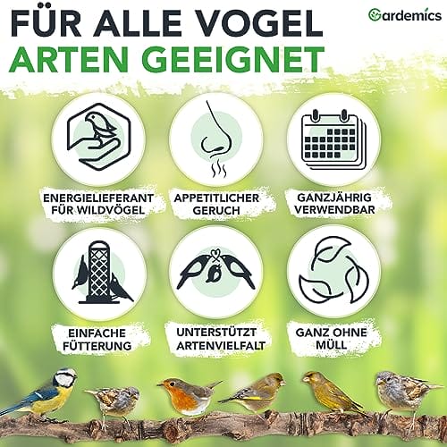 Gardemics Vogelfutter Wildvögel ganzjährig 10 Kg - Mit Mehlwürmern - Premium Protein Wildvogelfutter Ganzjahresfutter für Artenvielfalt im Garten – Bild 4